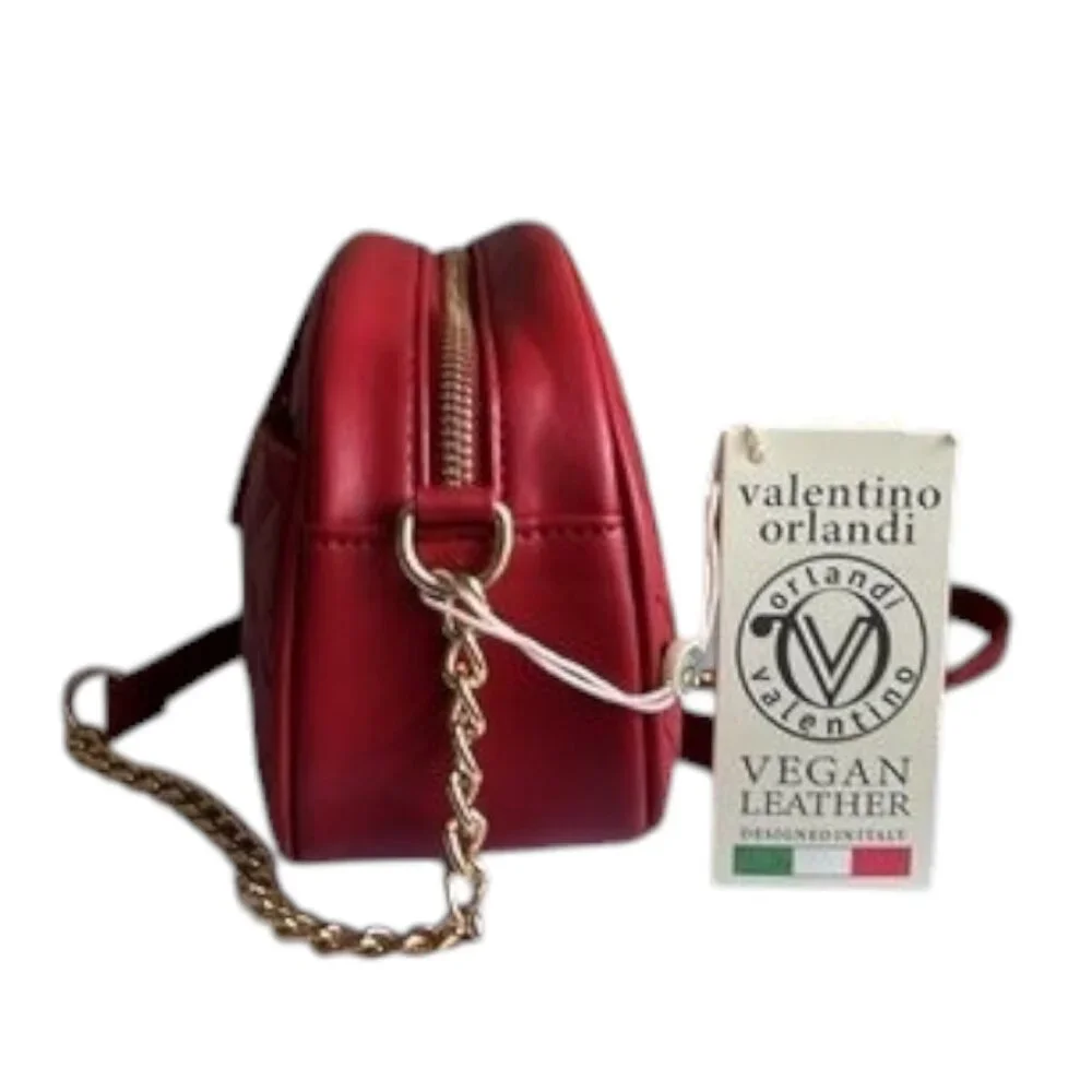 Valentino Orlandi Red Quilted Crossbody Bag